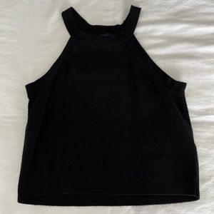 Brandy Melville Black High-Neck Crop Top